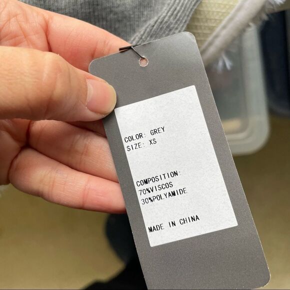 WOOLEN BLOOM FINE KNIT V NECK BUTTON‎ UP CARDIGAN/ SWEATER TOP GRAY SZ XS NEW! - Picture 9 of 10